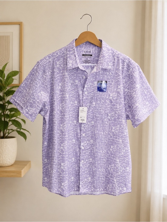 Apt. 9 Other - APT. 9 Men’s Performance Lavender Short-Sleeve Button-Up Shirt XL NWT
